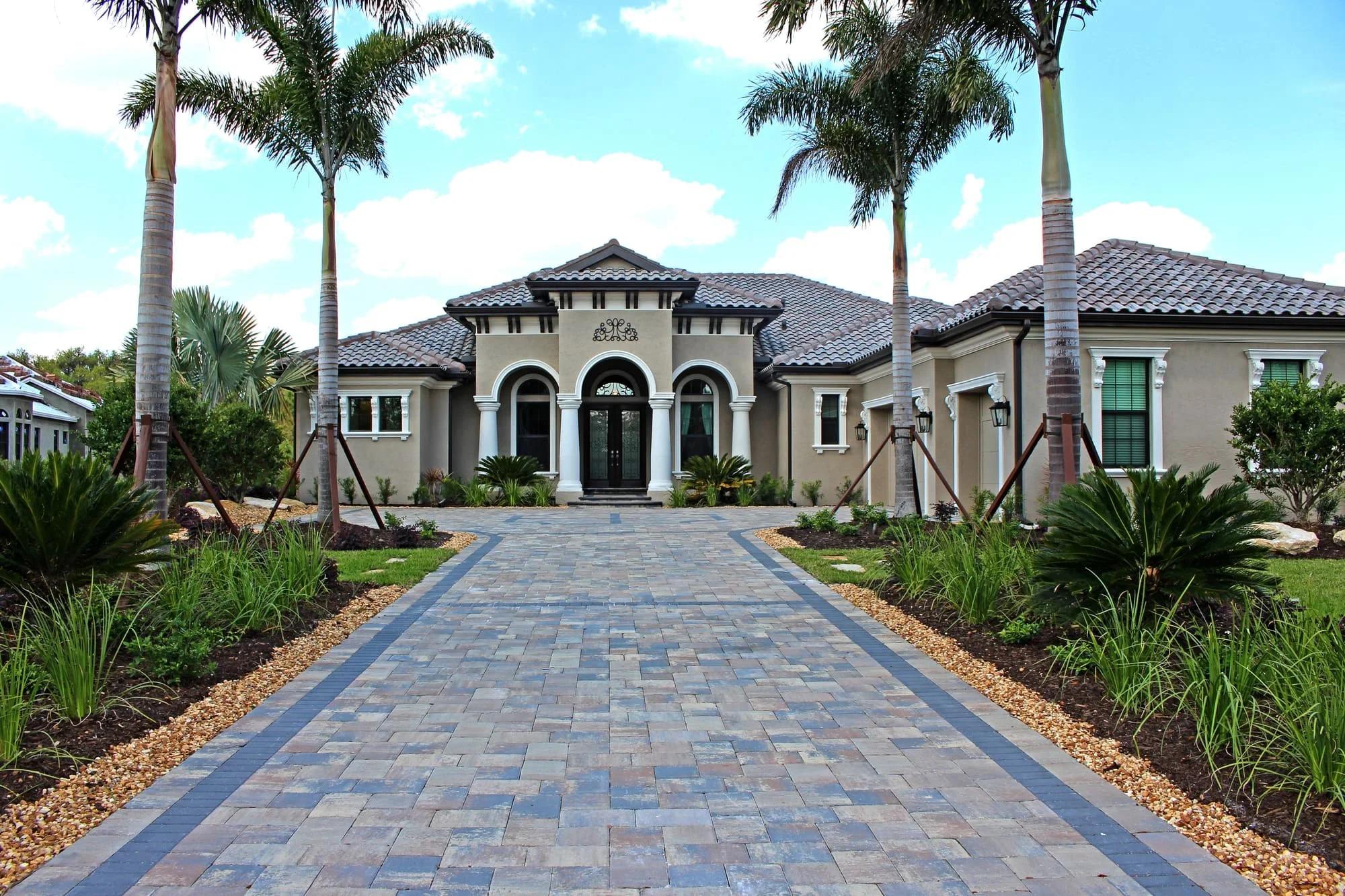 Modern paver driveway installed by Paving Crew